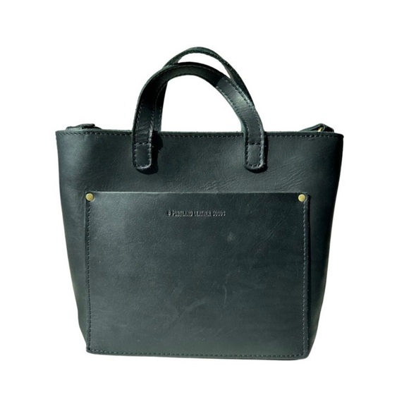 Portland Leather Premium Black Mini Crossbody with Zipper - Picture 1 of 5